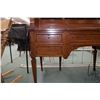 Image 24 : Antique Louis XVI walnut cylinder desk with extensive decorative inlay, leather top pull out writing