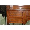 Image 25 : Antique Louis XVI walnut cylinder desk with extensive decorative inlay, leather top pull out writing
