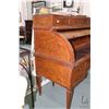 Image 30 : Antique Louis XVI walnut cylinder desk with extensive decorative inlay, leather top pull out writing
