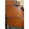 Image 31 : Antique Louis XVI walnut cylinder desk with extensive decorative inlay, leather top pull out writing