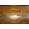 Image 35 : Antique Louis XVI walnut cylinder desk with extensive decorative inlay, leather top pull out writing