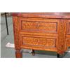 Image 8 : Antique Louis XVI walnut cylinder desk with extensive decorative inlay, leather top pull out writing