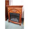 Image 1 : Modern wood cased electric fireplace with heater with temperature control and dimmer for flame illum