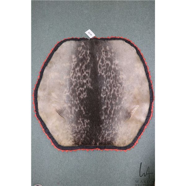 Wool mounted seal skin, 31" X 32"
