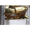 Image 2 : Mid century modern style brass and copper tall ship with full sails wall art made by Torch Art Ltd. 