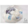 Image 1 : Ten balls of Patons Canadiana Winterwhite kniting worsted weight wool, two balls of Red Heart recycl