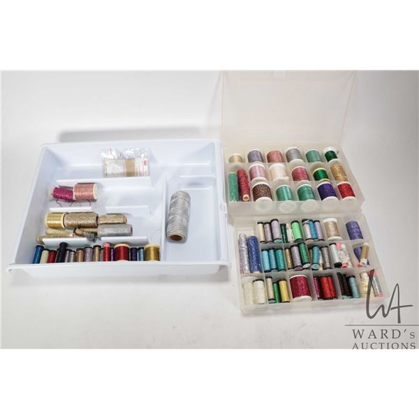 Large selection of metallic embroidery thread