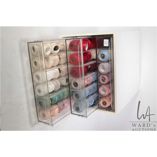 DMC Cotton Perle three drawer cabinet filled with a large selection of DMC Cotton Perle embroidery t