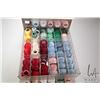 Image 3 : DMC Cotton Perle three drawer cabinet filled with a large selection of DMC Cotton Perle embroidery t