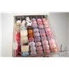 Image 4 : DMC Cotton Perle three drawer cabinet filled with a large selection of DMC Cotton Perle embroidery t