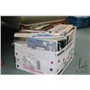 Image 1 : Large box filled with an assortment of craft patterns including embroidery, lace making etc.