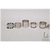 Image 3 : Eight vintage and antique silver napkin rings including five sterling, some with British hallmarks a