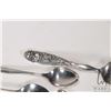 Image 2 : Seven vintage sterling silver spoons and a set of sterling sugar tongs