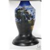 Image 2 : Galle style cameo glass lamp with mountain and tree base and water millhouse motif shade