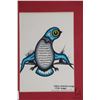 Image 2 : Wally Kakepetum, untitled bird 7 3/4" X 4 3/4" and Harrison Begay unframed serigraph of a Inuit ride