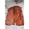 Image 1 : Tanned animal hide, appears to be a highland cattle rug, approximately 68" X 63"