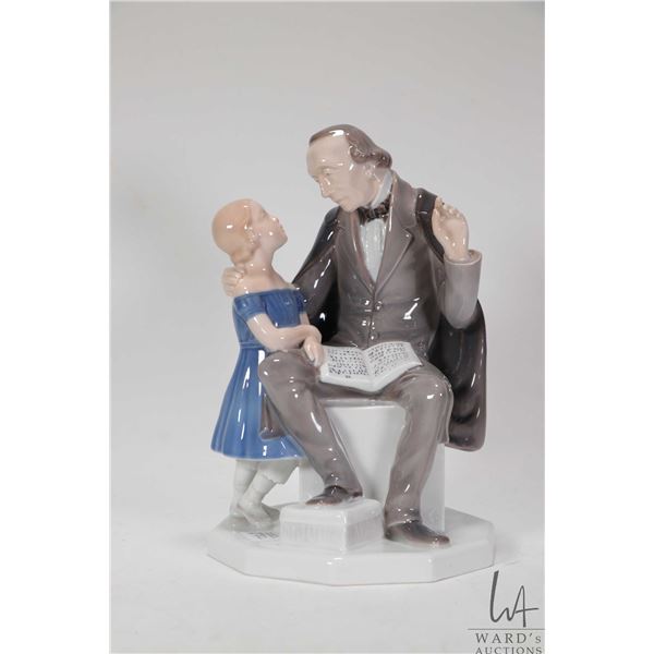 Bing & Grondahl Copenhagen Porcelain no. 2037 "Hans Christian Andersen reading to a young girl" 9 1/