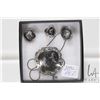 Image 1 : Siamese sterling silver brooch/ pendant with a pair of matching earrings and a ring sized 4.25