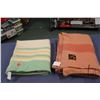 Image 1 : Two vintage wool blankets including single size "Pure Ayers Wool" and a double sized English made fo