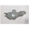 Image 4 : Inuit soapstone carving of a seal with inlaid bone eyes, no artist signature seen, 5 3/4" in height