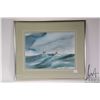 Image 2 : Yvonne Maximchuk, framed original watercolour painting of fishing boats on a rough sea, 10" X 13 1/2