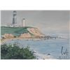 Image 1 : Butch Ingram, original watercolour painting of a lighthouse on a raggedy shore, 10" X 14"