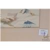 Image 3 : Tracy, framed original watercolour painting of a French plane flying over a mountain range, 7 3/4" X