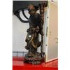 Image 3 : Hand carved wooden figure of Shou Loa, the Chinese god of longevity, 23" in height and a four sectio