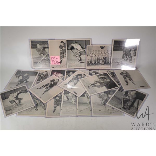 Twenty one count of vintage 1945-1955 Quaker Oats Maple Leaf NHL hockey stars including Meeker, Doug