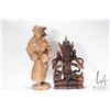 Image 1 : Two treenware hand carved figures including woman with child16" in height and a Balinese multi arm d