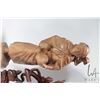 Image 2 : Two treenware hand carved figures including woman with child16" in height and a Balinese multi arm d