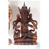 Image 3 : Two treenware hand carved figures including woman with child16" in height and a Balinese multi arm d