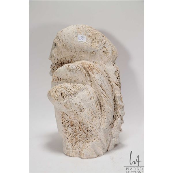 Inuit whale vertabrae figural sculpture, 14 1/2" in height