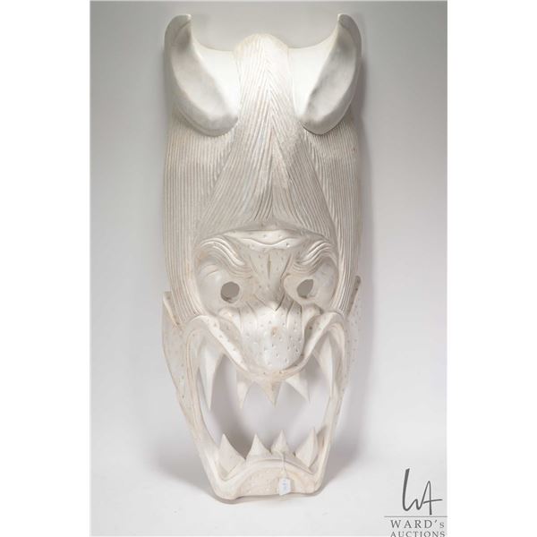 Hand carved Philippine Bakunawa mask 30" in height