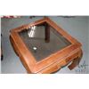 Image 2 : Modern Oriental style glass top occasional table, 21" H X 26" X 30"