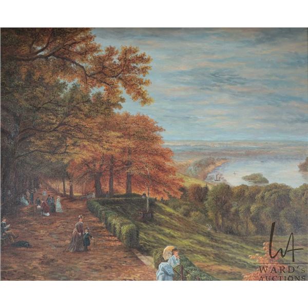 M. Poldt, After artist George Vicat Cole's "A View From Richmond Hill", canvas painting 20" X 24" no