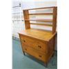 Image 1 : Two drawer Canadiana dresser with attached bookcase, 48" H X 31" W X 17" D