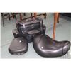Image 1 : Motorcycle seat purportedly to fit a 2006 Honda Valkyrie and a universal fit faux leather motorcycle