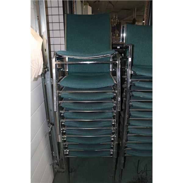 Ten stacking arm chairs