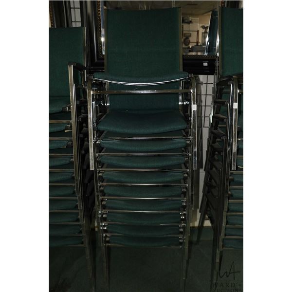 Ten stacking arm chairs