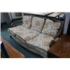 Image 1 : Antique three piece parlour set including 66" sofa and two chairs, all with scroll design open arms 