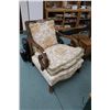 Image 2 : Antique three piece parlour set including 66" sofa and two chairs, all with scroll design open arms 