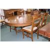 Image 1 : 48" diameter antique Canadiana quarter cut oak dining table with heavy carved paw feet and two 12" i