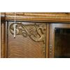 Image 2 : Antique Canadiana sideboard with curved glass door, carved paw feet and carved accents including Gre