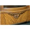 Image 3 : Antique Canadiana sideboard with curved glass door, carved paw feet and carved accents including Gre