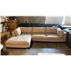 Image 1 : LIGHT GREY ULTRASUEDE SECTIONAL SOFA LOUNGER APPROX 125" X 70"