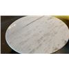 Image 3 : ROUND WHITE ONYX TOP SOLID WOOD BASE CONTEMPORARY SIDE TABLE
