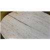 Image 3 : ROUND WHITE ONYX TOP SOLID WOOD BASE CONTEMPORARY SIDE TABLE