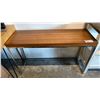 Image 1 : WALNUT TOP WITH CHROME PLATED BASE SOFA TABLE APPROX 16" X 48"