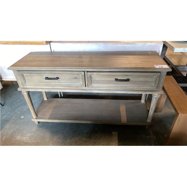 2 DRAWER GREY CONTEMPORARY SOFA TABLE APPROX 54" X 17"